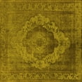 thumbnail image 1 of Ahgly Company Machine Washable Indoor Square Oriental Yellow Industrial Area Rugs, 4' Square, 1 of 4