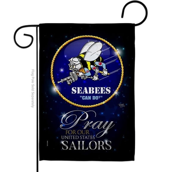 Breeze Decor G120070-BO Pray United States Forces Navy Double-Sided Decorative Garden Flag, Multi Color