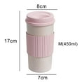 thumbnail image 2 of POINTERTECK Tasse Réutilisable pour Café et Thé Couleur Aléatoire Tasse en Paille de Blé Tasse à Café avec Couvercle Bouteille d'Eau pour la Maison et l'Extérieur Tasse Isolée de Voyage Café 550 ml, 2 of 13
