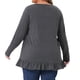 thumbnail image 3 of Agnes Orinda Blusas de Túnica Casual de Tallas Grandes para Mujeres con Cuello Redondo, Manga Larga, Dobladillo con Volantes y Bolsillos, Gris Oscuro 4X, 3 of 6