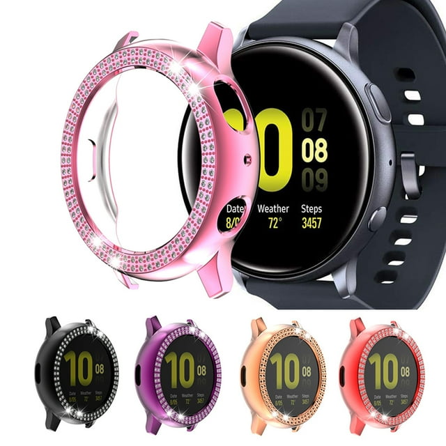 Flmtop 1PC Smartwatch Cas Strass Montre Protecteur d'Écran Anti-Rayures Écran Montre Cas Transparent TPU Montre Visage Compatible avec Samsung Galaxy Montre Active2