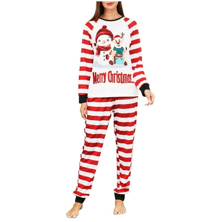 

DeHolifer Family Christmas Pajamas Matching Pajamas for Family Printed Xmas PJs Sets Holiday Sleepwear Red XL