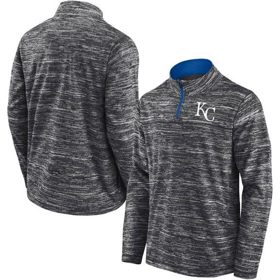 Men's Fanatics Charcoal Kansas City Royals Getting Faster Space-Dye Quarter-Zip Top