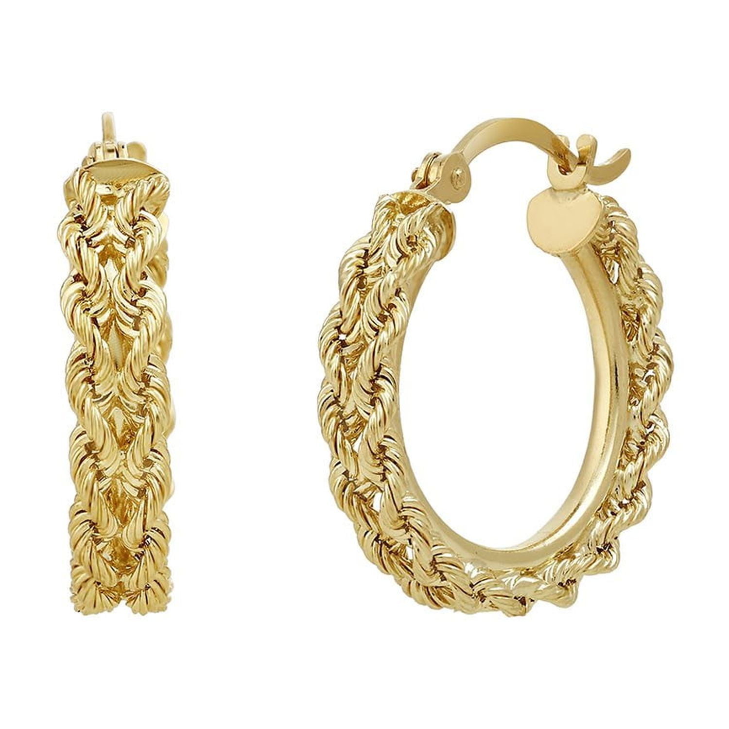3mm x 50mm Round Hoop Earrings in 14K Yellow Gold - Samsclub.com