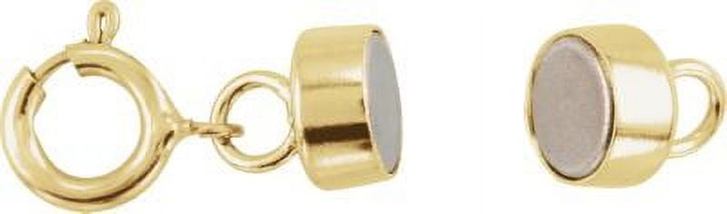 Yellow Gold Filled Round Magnetic Clasp with Spring Ring Findings Components Finished Clasps