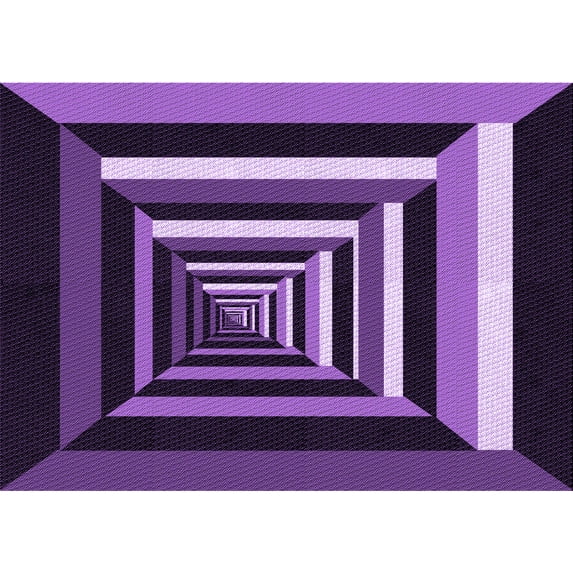 Ahgly Company Indoor Rectangle Patterned Tyrian Purple Area Rugs, 7' x 9'