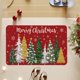 thumbnail image 4 of Felpudo navideño | Felpudo antideslizante de poliéster rojo | Alfombra de bienvenida duradera, resistente a la suciedad y al agua | Decoración para interiores y exteriores, entradas, porches, patios, 4 of 6