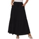 thumbnail image 1 of Faldas largas de línea A con cintura elástica bohemia para mujer XL negras, 1 of 1