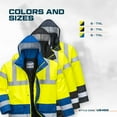 thumbnail image 4 of Portwest US466 Men's Waterproof Hi Vis Traffic Jacket - Reflective Safety Coat Yellow/Royal, Large, 4 of 5