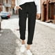 thumbnail image 4 of Pantalones casuales de mujer con cordones Pantalones de ocio Bolsillo de color sólido Pantalones de dama de oficina FLhrweasw Nuevo, 4 of 9