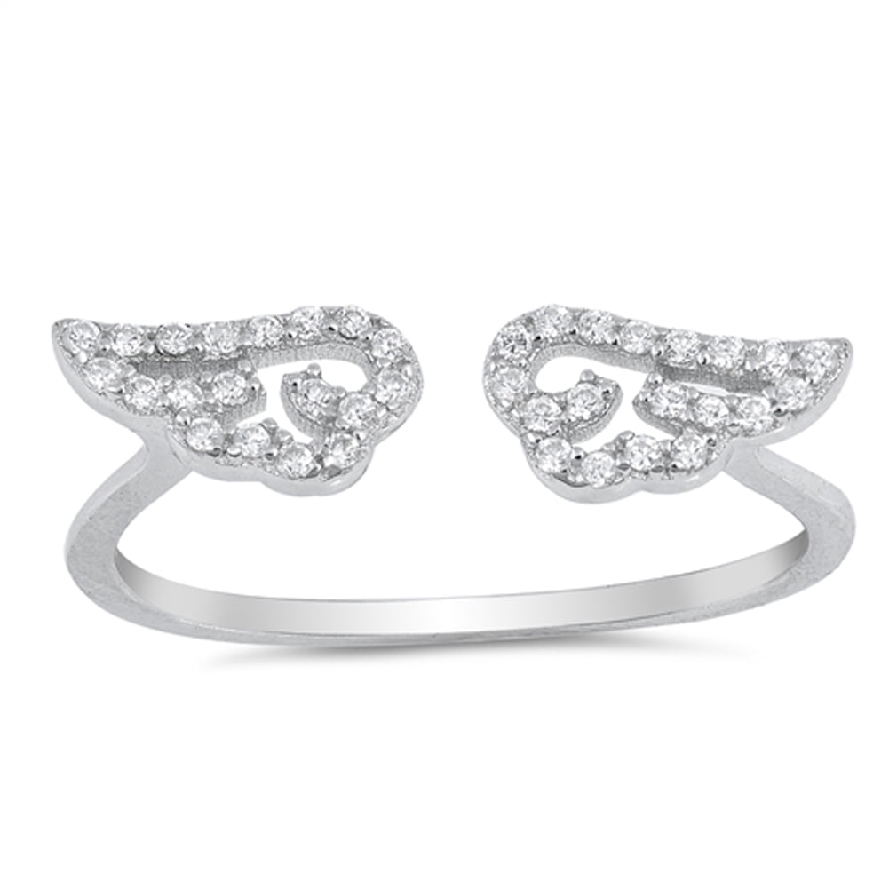 angel wings ring adjustable size