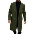 thumbnail image 4 of YHAJDS Men's Winter Casual Coat,Men Long Trench Coat Men Coats And Jackets Casual Jackets For Men Double Breasted Wool Coat Solid Color Long Sleeve Casual Trench Coat For Men, 4 of 5
