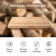 Unfinished Birch Butcher Block Countertop Solid Wood Table Top for DIY Kitchen, Island, Desk, Washer Dryer & Workbench, 1.5 Thick, 25 Width