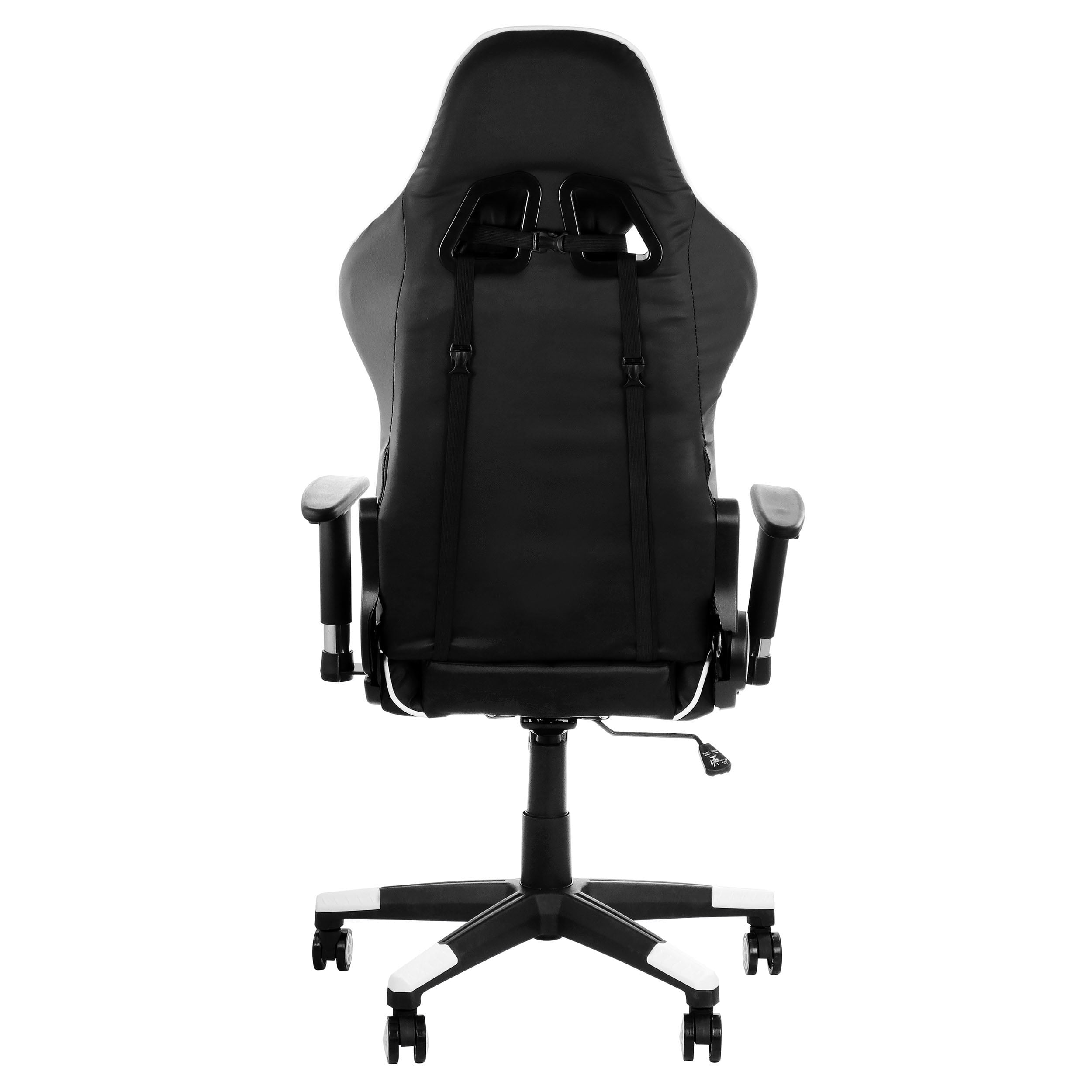 GTRACING Gaming Chair with Footrest and Ergonomic Lumbar Massage Pillow  Fabric Office Chair, Darkgray&White