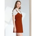 thumbnail image 2 of INSPIRE CHIC Women's Adjustable Strap Above Knee Button Down Overall Dress with Pockets, 2 of 4