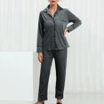 thumbnail image 2 of Wangmeiwg Women's Pajama Sets Elegant Women's Pajama Set with Lace Suspenders and Velvet Shorts for Cozy Home Wear and Korean Style 3XL Grey, 2 of 5