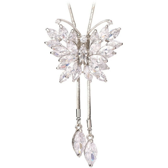 Butterflies Sweater Necklace Long Sweater Decorative Necklace Costume Jewelry For Women