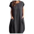 thumbnail image 2 of Tshirt Dress Women Summer Short Sleeve Crewneck Loose Fit Casual Beach Dresses with Pockets T Shirt Dresses for Women, 2 of 6