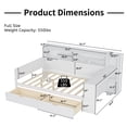 thumbnail image 7 of MODERNLUXE Full Size Daybed with 2 Drawers, Wooden L-Shaped Platform Bed with Storage Shelves and Study Desk,Antique White, 7 of 7