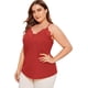 thumbnail image 5 of Camisola sin mangas con escote en V y ribete de encaje con tirantes finos para mujer, 5 of 6