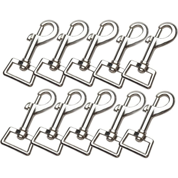 10 Pieces 3 x 1 Inch Heavy Duty Nickel Plated Swivel Snap Hooks Pet Buckle