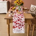 thumbnail image 2 of Red Valentine's Day Table Runner - 108 Inch Long Love Heart Modern Art Watercolor Cotton and Linen Blended Dress Scarves Farmhouse Table Runner for Kitchen Dining, Coffee Table, 13" x 108", 2 of 8