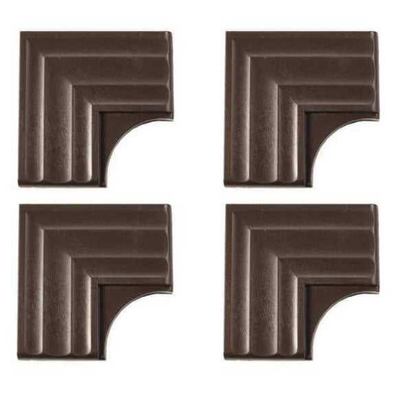 Mirredge Corner Plates, 3 in L, 3 in W, 1/4 in H, Wood Grain 53514