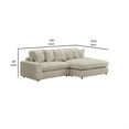 thumbnail image 5 of Lain Sectional Sofa with Reversible Chaise- 6 Throw Pillows- Beige Corduroy, 5 of 6