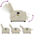 thumbnail image 5 of vidaXL Stand up Massage Recliner Chair Cream Faux Leather, 5 of 8