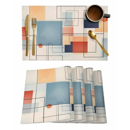 

6 Pcs Oil Painting Abstract Hand Painted Vintage Placemat Kitchen Placemat Home Decor Dining Table Mats Coffee Coaster Mat