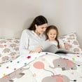 thumbnail image 5 of Manfei Cute Elephant Bedding Comforter Set,Kawaii Zoo Animal Twin Comforter Sets,Gray Beige Pink Bedding Set For Girls Boys,Microfiber Bedroom Decor Reversible,2 Pieces, 5 of 8