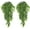 Green Leaves Hanging Vine, variant on Fake Plants Artificial Plant Outdoor Shrubs Faux Grass Plastic Leaves Greenery Bushes Home Garden Wedding Party Decorations Indoor Office Yard UV Resistant Planter Filler Red 2 Pack