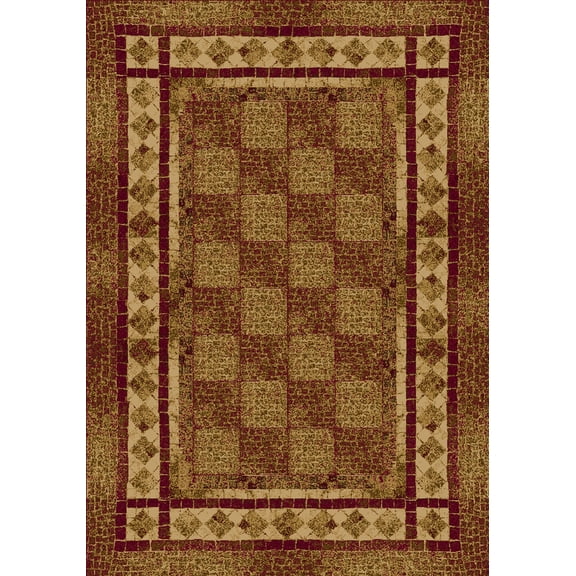 Milliken Innovations Area Rug FLAGLER BRICK Flagler Brick Checkered Blocks 3' 10" x  5' 4" Rectangle
