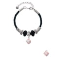thumbnail image 2 of Delight Jewelry Silvertone Small 3-D Pink Present Box with Bow Daughter Celtic Knot Leather Bead Bracelet, 7"+2" Extender, 2 of 4
