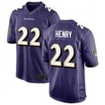 thumbnail image 1 of Youth Baltimore Henry 22 Purple Player Game Stitched T-shirts Performance Top, Large, 1 of 2