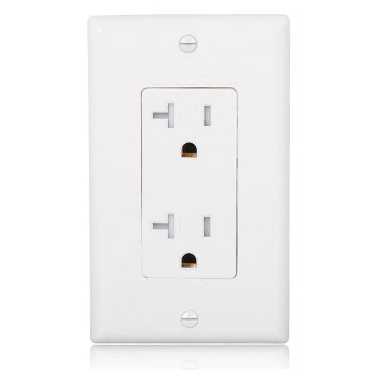 Maxxima 20A, 125V White Duplex Receptacle Electrical Outlet 10 Piece Pack
