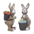 thumbnail image 4 of 2 figuras de conejo de Pascua para decoración de , creativas y decorativas, de resina, para hogar, jardín, balcón, sala de estar y patio., 4 of 8