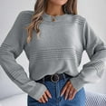 thumbnail image 7 of Diufon Knit Sweaters for Women Round Neck Long Sleeve Blouses Casual Loose Solid Color Tops, 7 of 7