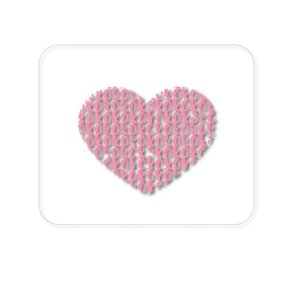 DistinctInk Mouse Pad - 1/4" Foam Rubber - XOXO Heart Pink
