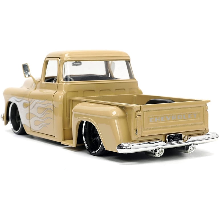 Jada 1/24 Scale Diecast 1955 Chevy Stepside Pickup Truck Tan w