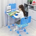 thumbnail image 4 of Adjustable Kids' Desk and Chair Sets, Kids Adjustable Height Desk with Storage & Bookstand, Tiltable Writing & Drawing Desktop, Multifunctional Kids Work Station For Children Online school, 4 of 15