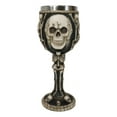 thumbnail image 6 of Wise Vintage See Hear Speak No Evil Skeleton Bone Skulls Wine Goblet Chalice, 6 of 9