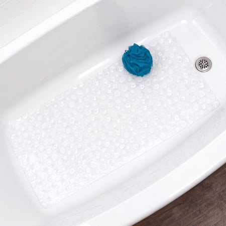 Mainstays Droplets Vinyl Bathtub Mat  Clear  17  x 36