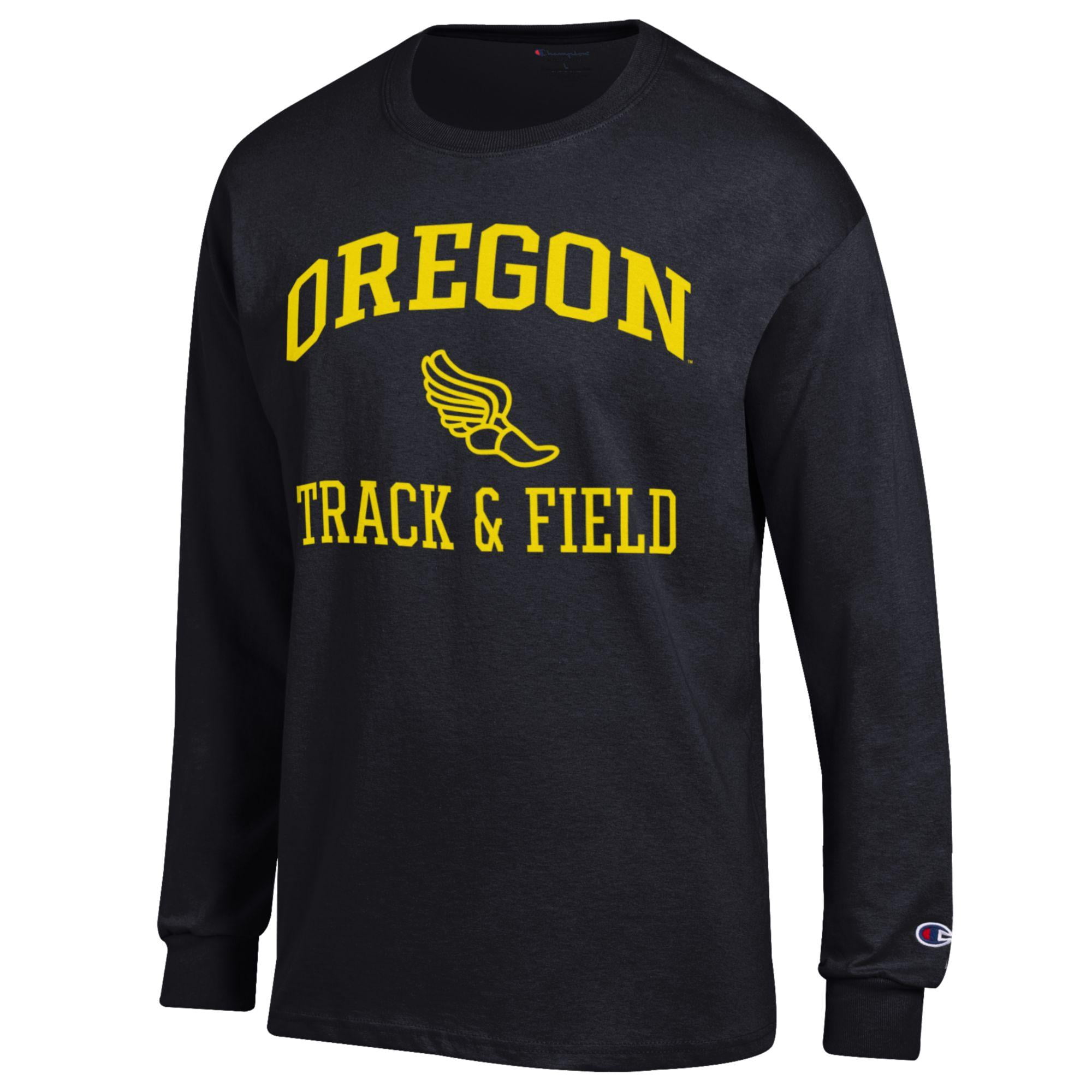 Men's Champion  Black Oregon Ducks Track & Field Icon Long Sleeve T-Shirt