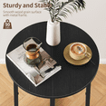 thumbnail image 4 of Small End Table for Living Room Bedroom, Round Side Table with Metal Legs, Accent Table for Small Spaces, Black, 4 of 9