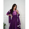 thumbnail image 4 of Aizza Trends Women's Handblock and hand Embrodiery Work Kurti Pant With Dupatta Set, 4 of 5