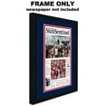 thumbnail image 4 of 11x22 Frame for Newspapers (Black) | Navy Double Mat with Red Stripe | Includes Hanging Hardware, 4 of 6