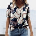 thumbnail image 2 of Gibobby Playera Corte clásico para Mujer Camiseta suelta informal con cuello en V para mujer, blusa manga corta con estampado(Blanco,M), 2 of 4