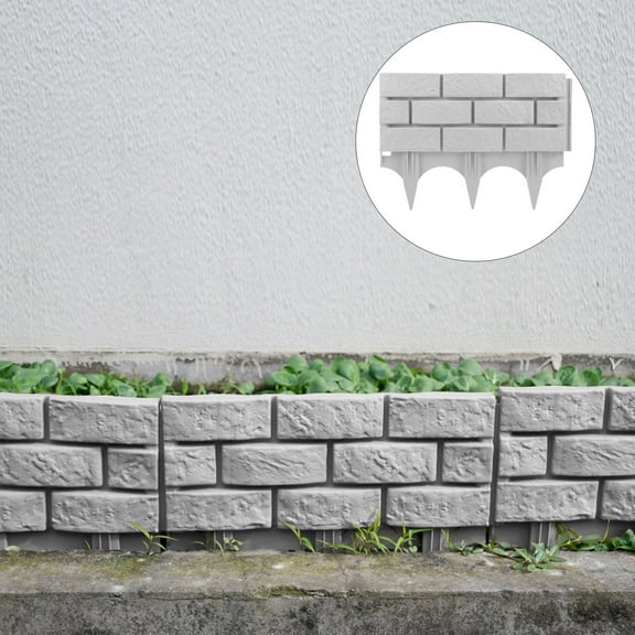 PENIKOKO Plastic Flowerbed Edging Landscape Border Light Grey Yard Garden Lawn Barrier