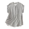 thumbnail image 3 of Women's Sleeveless V Neck Striped Button Down Tops Shirts Blouses Casual Business Casual Work Office Vacation Outfits Fashion Essential Gift for Women | HAODEJW,Gray L, 3 of 8